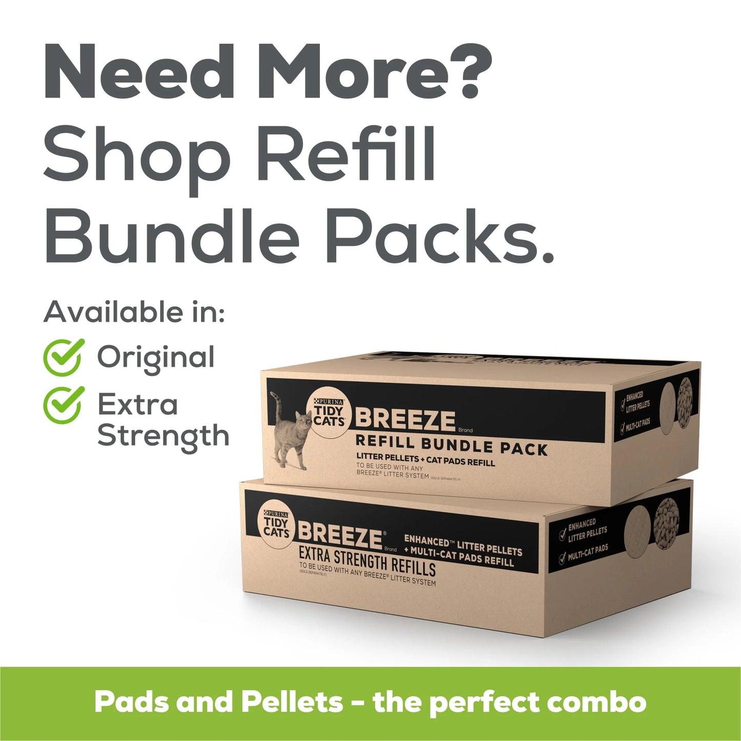 (4 Pack) Tidy Cats Breeze Non Clumping Cat Litter Pellets, Low Dust, Odor Control, 7 Lb. Pouch