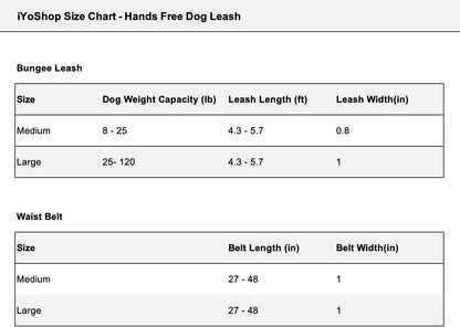 Hands Free Dog Leash with Zipper Pouch, Dual Padded Handles and Durable Bungee for Walking, Jogging and Running Your Dog, Medium (8-25 Lbs) | Large (25-150 Lbs)